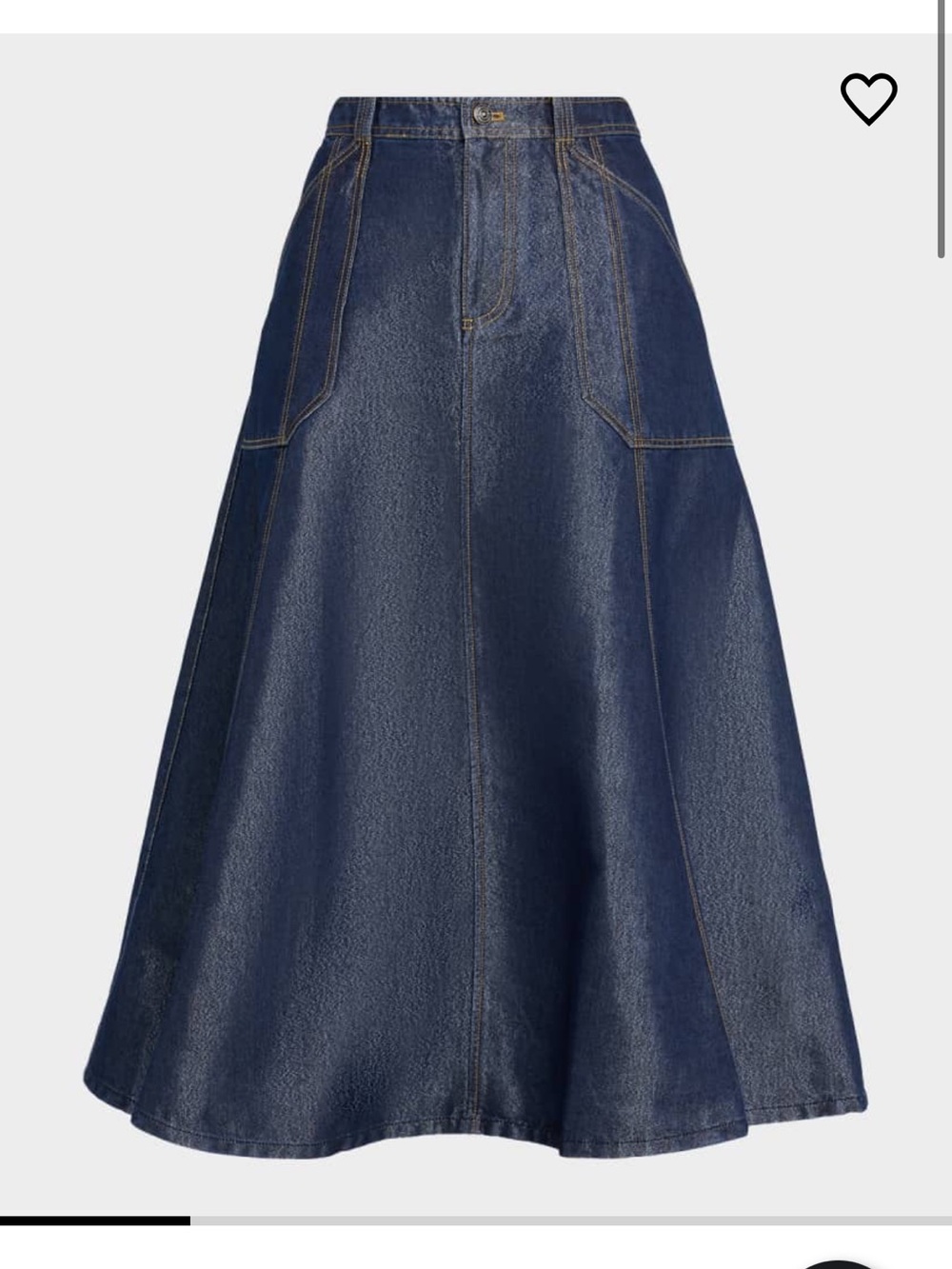 Cinq a sept Dark Blue Denim A-Line Maxi Skirt